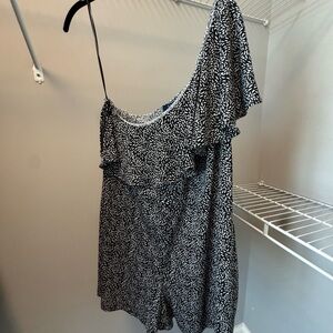 Kaari Blue Black and White Patterned Dress